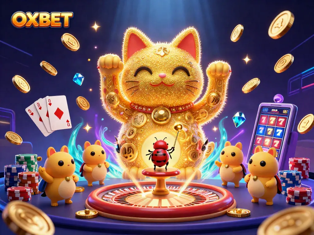 Play slots and win rewards at OXBET with this captivating casino illustration.