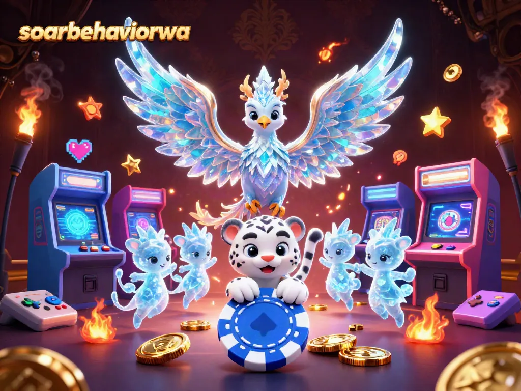Experience soarbehaviorwa with a vibrant poker-themed illustration showcasing characters and casino elements.